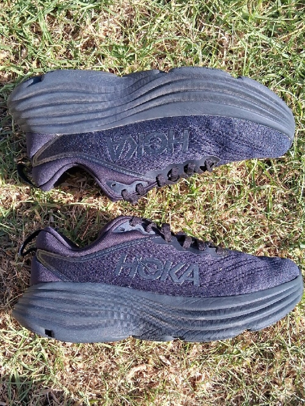 Hoka Bondi 8 Women's/Unisex Plush Navy Running Shoes - Picture 7 of 13